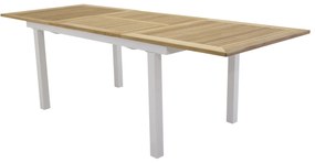 Τραπέζι εξωτερικού χώρου Dallas 810, Ξύλο, 75x100cm, 45 kg, Ανοιχτό χρώμα ξύλου, Άσπρο, Μέταλλο, Ξύλο: Ξύλο Teak | Epipla1.gr