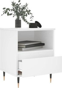 vidaXL Κομοδίνο Λευκό 40 x 35 x 50 εκ. από Επεξεργασμένο Ξύλο