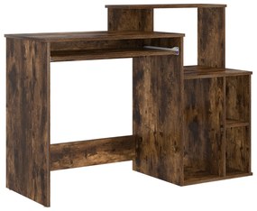 vidaXL Γραφείο με Αποθήκευση Καπνιστή Δρυς 120.5x44x88.5 εκ. Επεξεργασμένο Ξύλο