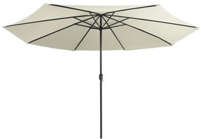 vidaXL Ομπρέλα Κήπου Λευκό της Άμμου 390 εκ. με Μεταλλικό Ιστό
