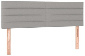 vidaXL Κρεβάτι Boxspring με Στρώμα &amp; LED Αν.Γκρι 140x190εκ. Υφασμάτινο