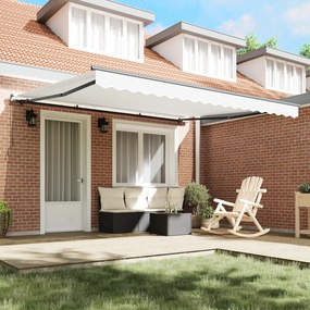 vidaXL Χειροκίνητη Ανασυρόμενη Τέντα Λευκή 400x300 cm