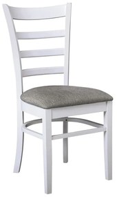 NATURALE Καρέκλα Άσπρο, Ύφασμα Γκρι  42x50x91cm [-Γκρι/Άσπρο-] [-Ξύλο/Ύφασμα-] Ε7052,4