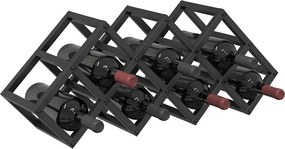 vidaXL Ράφι Κρασιού Μαύρη Οξυά 63 x 16,5 x 25 εκ.