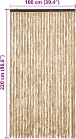 vidaXL Σήτα - Κουρτίνα Πόρτας Μπεζ 100 x 220 εκ. από Σενίλ
