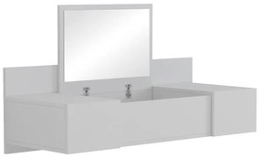 Τουαλέτα κρεβατοκάμαρας Paltar κρεμαστή με καθρέπτη σε λευκή απόχρωση 100x39.1x33εκ 100x39.1x33 εκ.