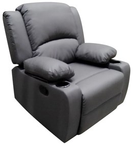Πολυθρόνα Relax DAFODILL Γκρι PU 90x94x102cm - 14340028