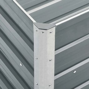 vidaXL Ζαρντινιέρα Υπερυψωμένη Γκρι 240x40x45 εκ. Γαλβανισμ. Χάλυβας
