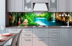Αυτοκόλλητη φωτοταπετσαρία για κουζίνα χαλαρώστε στη φύση - 350x60