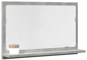 vidaXL Καθρέφτης Μπάνιου Γκρι Σκυροδέματος 60x11x37 εκ. Επεξ. Ξύλο