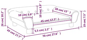 vidaXL Καναπές Παιδικός Σκούρο Γκρι 70 x 45 x 26 εκ. από Βελούδο