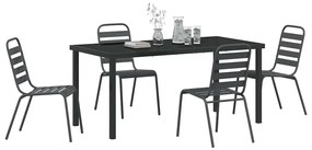 vidaXL Σέτ φαγητού για κήπο 5 pcs Σκούρο γκρι Ατσάλι