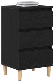 vidaXL Κομοδίνο Μαύρη δρυς 40 x 35 x 70 εκ. Επεξεργασμένο ξύλο