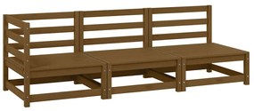 vidaXL Σαλόνι Κήπου Σετ 3 Τεμαχίων Καφέ Μελί από Μασίφ Ξύλο Πεύκου