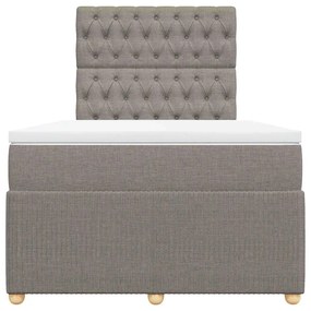 vidaXL Κρεβάτι Boxspring με Στρώμα Taupe 120x200 εκ. Υφασμάτινο