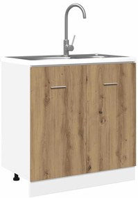 vidaXL Κάτω ντουλάπι νεροχύτη Lyon Artisan Oak Κατασκευασμένο ξύλο