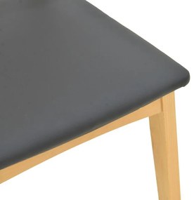 Καρέκλα Renna ξύλο οξιάς σε φυσική απόχρωση με μαύρο pu μαξιλάρι 48x52x79εκ 2αδα 48x52x79 εκ.