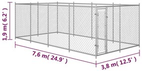vidaXL Κλουβί Σκύλου Εξωτερικού Χώρου 8 x 4 x 2 μ.