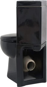 vidaXL Λεκάνη Τουαλέτας Γωνιακή Μαύρη Κεραμική