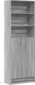 vidaXL Ντουλάπι με LED Γκρι 69x32,5x200 εκ. από Επεξεργασμένο Ξύλο
