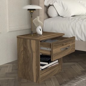 Κομοδίνο Lube Megapap χρώμα καρυδί 40x28,2x40εκ.
