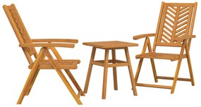 vidaXL Σετ Μπιστρό Κήπου 3 pcs Καφέ Μασίφ ξύλο ακακίας