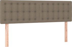 vidaXL Κρεβάτι Boxspring με Στρώμα Taupe 140x190 εκ. Υφασμάτινο