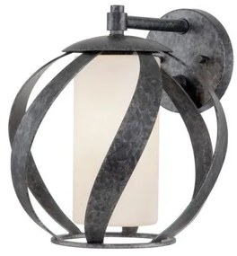 Απλίκα Φωτιστικό Τοίχου 1xE27 Μαύρο-Ασημί IP44 Blacksmith QN-BLACKSMITH1-OBK Quintiesse Elstead Lighting QN-BLACKSMITH1-OBK Μαύρο