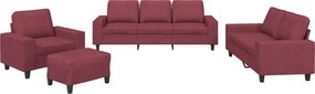 vidaXL Πολυθρόνες Σετ 4 Τεμαχίων Μπορντό από Ύφασμα
