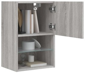 vidaXL Έπιπλο Τηλεόρασης με LED Γκρι Sonoma 40,5x30x60 εκ.