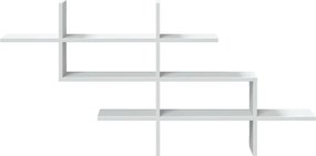vidaXL Ράφι Τοίχου Λευκό 124,5x18x60,5 εκ. από Επεξεργασμένο Ξύλο