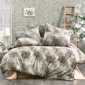 Σεντόνια Forest 311 (Σετ 4τμχ) Beige DimCol Υπέρδιπλο 220x240cm Βαμβάκι-Πολυέστερ