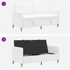 vidaXL Καναπές με Αποθήκευση Λευκό 152 x 78 x 87 εκ Πολυεστέρας