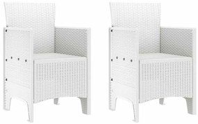 vidaXL Σέτ φαγητού για κήπο 3 pcs Λευκό Rattan Polt