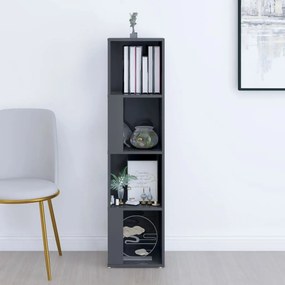 vidaXL Ντουλάπι Γωνία Γυαλ. Γκρι 33 x 33 x 132 εκ. από Μοριοσανίδα