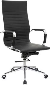BF3300 Πολυθρόνα Γραφείου Διευθυντή, Μέταλλο Βάση Χρώμιο PU Μαύρο   1τμχ