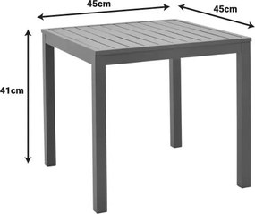 Τραπεζάκι Παραλίας Kliton Αλουμινίου Λευκό 45x45x41εκ. 45x45x41 εκ.