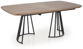 Τραπέζι Houston 1439, Μαύρο, Καρυδί, 76x100x180cm, 72 kg, Επιμήκυνση, Ινοσανίδες μέσης πυκνότητας, Μέταλλο | Epipla1.gr