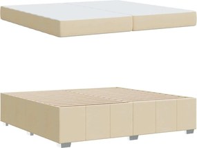 vidaXL Σκελετός Κρεβατιού με στρώμα Κρεμ 200 x 200 cm ύφασμα
