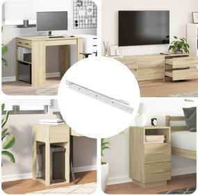 vidaXL Οδηγός Συρταριού 12 pcs Λευκό 300 mm Ατσάλι