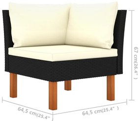 vidaXL Σαλόνι Κήπου 3 τεμ. από Συνθετικό Ρατάν / Μασίφ Ξύλο Ευκαλύπτου