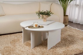 Τραπεζάκι Σαλονιού Φυσικό Λευκό MOIRA 90x90x41