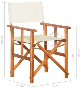 Καρέκλες Σκηνοθέτη 2 τεμ. από Μασίφ Ξύλο Ακακίας - Καφέ