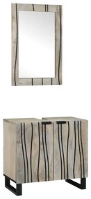 Σετ Επίπλων Μπάνιου με ράφι 2 pcs Λευκό Επεξεργασμένο ξύλο