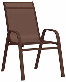 vidaXL Σέτ φαγητού για κήπο 5 pcs Καφέ Textilene και ατσάλι