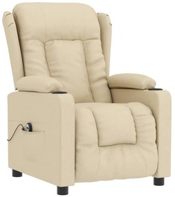 vidaXL Πολυθρόνα Ανακλινόμενη Ηλεκτρική Κρεμ Υφασμάτινη