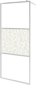 vidaXL Οθόνες ντους Ασημί 100 x 195 cm Γυαλί και Αλουμίνιο