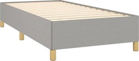 vidaXL Κρεβάτι Boxspring με Στρώμα Ανοιχτό Γκρι 100x200 εκ. Υφασμάτινο