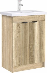 vidaXL Ντουλάπι κάτω από τον νιπτήρα Sonoma Δρυς 56 x 37,5 x 81 εκ