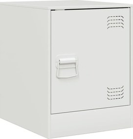 vidaXL Κομοδίνο Λευκό 34,5 x 39 x 44 εκ. από Χάλυβα